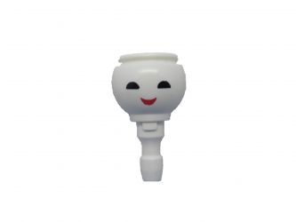 Kopf weiß roter Mund