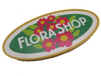 Schild oval Flora Shop